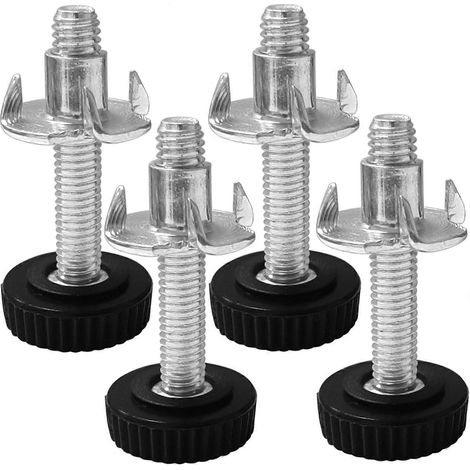 4 vis pour pieds de meubles + 4 écrous à griffes M8, embouts réglables pour table, chaise ou étagère (M850) (1/5)