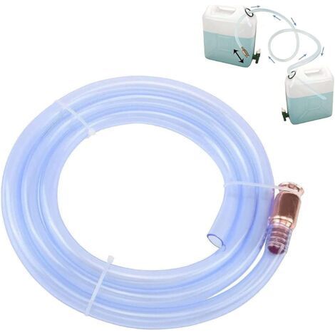 Pompe à siphon, pompe à siphon flexible, pompe à siphon automatique, essence, diesel, huile liquide, gaz, eau-carburant, pompe à siphon à huile, tuyau en PVC antistatique transparent (transparent). (1/4)