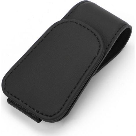 Porte Lunettes pour Voiture, Cuir Clip de Support de Lunettes de Visière de Voiture, pour Lunettes de Soleil Carte Ticket, Noir (1/5)