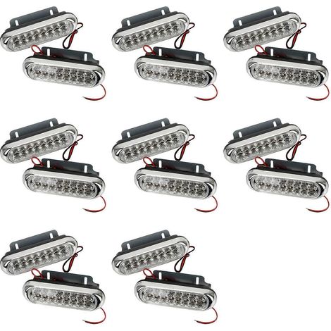 Lot de 16 feux de jour à LED (16 LED) pour voiture, feux de brouillard blancs, feux de jour universels (1/5)