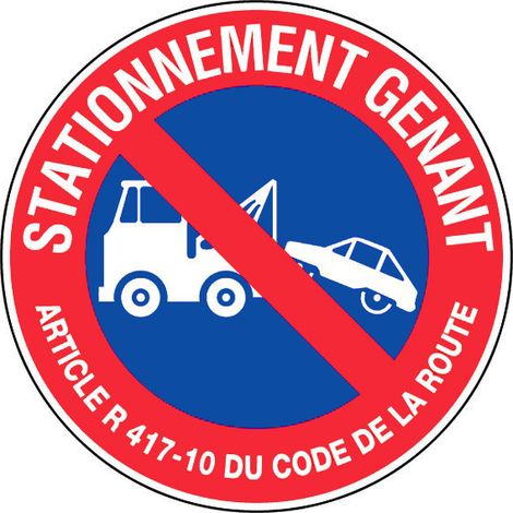 Novap – Panneau de signalisation défense de stationner mise en fourrière – Rigide Ø180mm – Matériau polystyrène choc – 4041537
