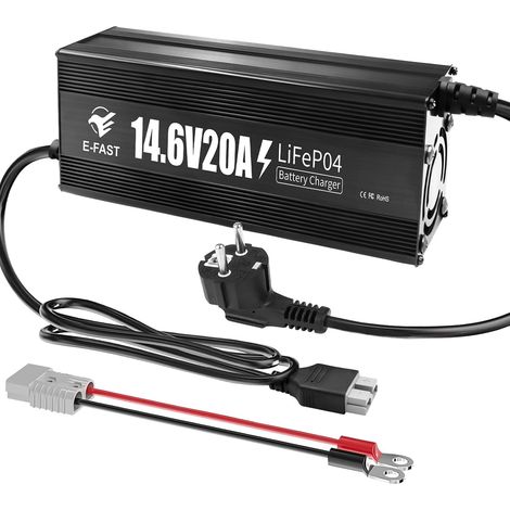 Chargeur de Batterie Automobile LiFePO4 14,6V 20A Chargeur Batterie 12V Protection Multiple Chargement Rapide pour Batterie au Lithium 12V (1/5)