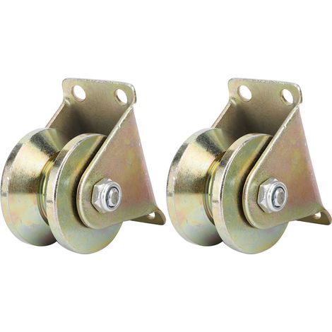 Roulette en forme de V pour rail de porte coulissante avec support pour rail inversé (1/5)