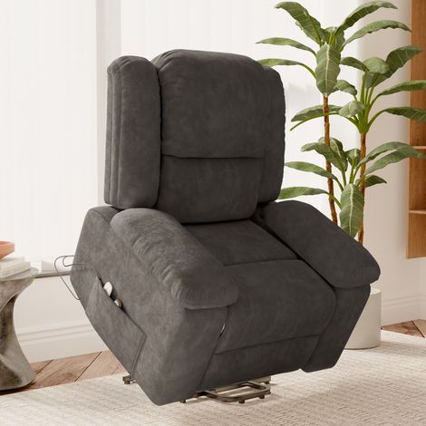 Fauteuil relax, Fauteuil de massage électrique - 8 modes de massage,Chauffage, Poches de rangement latérales, réglable à 160°,Gris (1/5)