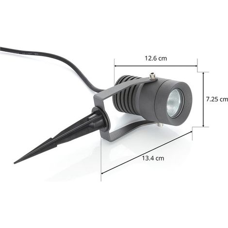 [NEUWERTIG] B-Ware Lucande Außenstrahler Gartenleuchte Jon LED Strahler dimmbar dunkelgrau IP65 (1/2)