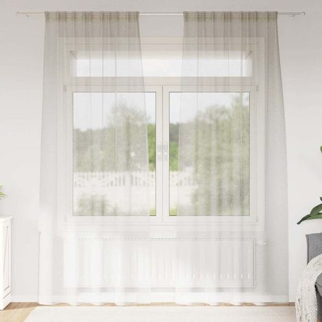 Voile-Vorhang mit Vorhängen 2 pcs Creme 225 x 140 cm Polyester