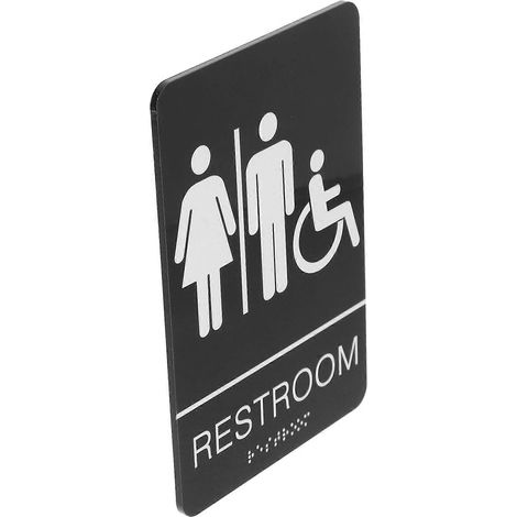 Panneau de toilettes en braille, panneau acrylique compatible avec les couloirs de toilettes (1/3)