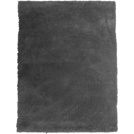 CALINE - Tapis extra-doux toucher laineux gris foncé 120x170 (1/4)