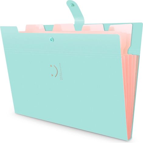 1pcs Trieur à Soufflets Classeur Rangement A4 Documents Expanding File Folder Extensible Pocket Imperméable Organisateur de document File Organizer avec 5 Compartiments pour bureau,maison,école,voyage (1/5)
