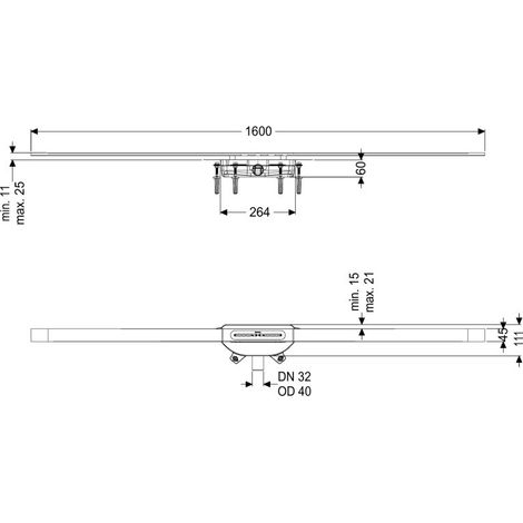 KESSEL 45300.16 Caniveau de douche Linearis Infinity 60