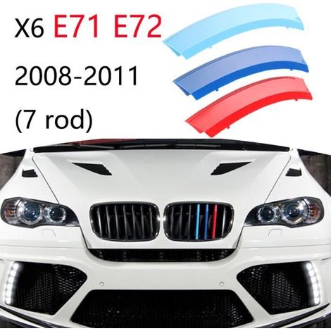 3 piezas embellecedoras de parrilla M-Color de fácil instalación, compatibles con BMW X6 E71 E72 2008-2011 (7ROD) (1/4)