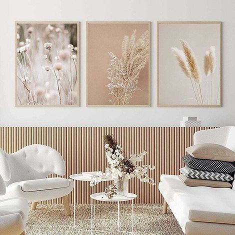Peinture Moderne Pampas Herbe Plantes Nature Paysage Peinture Herbe Séchée Moderne Boho Botanique Affiche Mur Photos Décor3 pièces 20x30 cm sans Cadre (1/5)