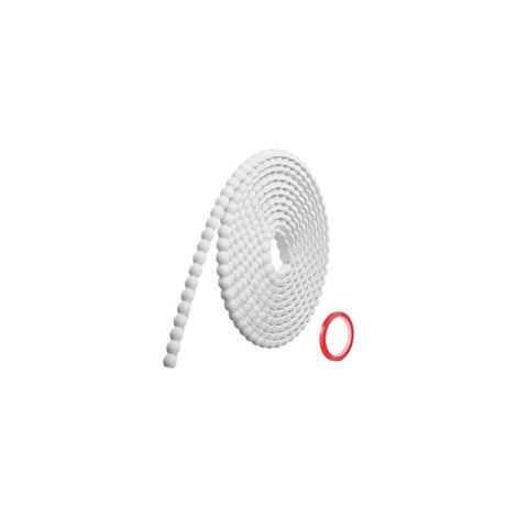 3M x 10mmMoulure Murale Décorative Adhésive Blanc Moulure en PVC Flexible avec Bordure Perlée 3D, Baguette de Finition Hydrofuge pour Cadre de Miroir