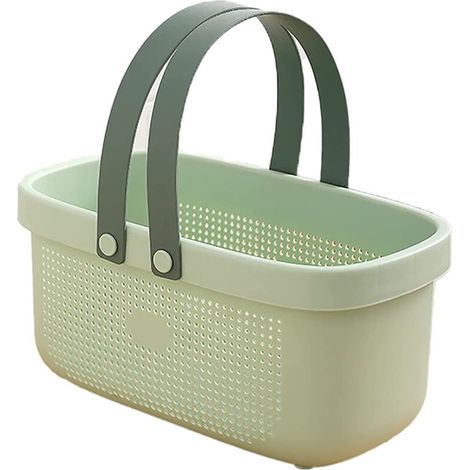 Petit organisateur de baignoire de douche en plastique avec poignée pour étagère de dortoir - Peut contenir du savon, du shampoing, de l'après-shampooing, des peignes, des brosses (1/5)