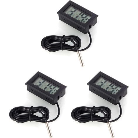 Thermomètre numérique LCD avec sonde externe pour réfrigérateur et congélateur Acuario - Noir (1/5)