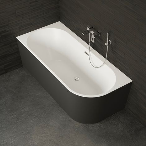 Vasca freestanding - Capri 160 gauche noire -  Nera - 160 x76 x58 cm, by SPALINA