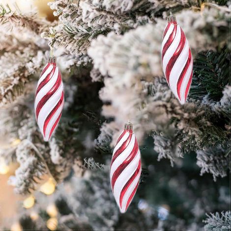 Décoration de sapin de Noël, ornements suspendus de Noël, ornements insolites, pour la décoration d'une fête de mariage de Noël, (longue ellipse en spirale) (1/5)