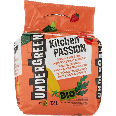 Undergreen Kitchen PASSION Terriccio per Ortaggi, Piccoli Frutti e Piante Aromatiche, Consentito in Agricoltura Biologica, 12 l (1/2)