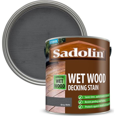 Sadolin Wet Wood Decking Stain - Grey Slate - 2.5L