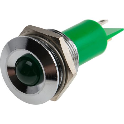 Voyant LED lumineux Vert RS PRO, dia. 19mm, 130 V dc, 230V c.a. ( Prix pour 1 )