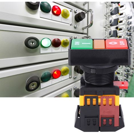 PPBB-30N Bouton-poussoir double avec éclairage LED, interrupteur marche/arrêt (380 V CA) (1/5)