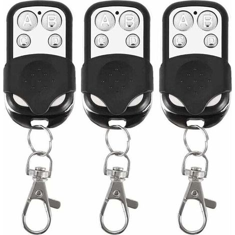 Juego de 3 mandos a distancia universales para puertas automáticas, frecuencia de 315 MHz, código fijo, 4 botones, para hasta 4 puertas. - Crezuo