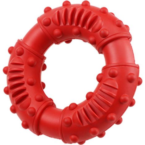 Jouet pour chien ultra-résistant pour les gros macheurs - jouet pour chien pratiquement indestructible en caoutchouc naturel(rouge)