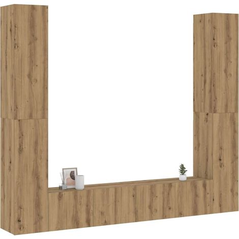 TV-Wandschränke 6 Stk. Artisan-Eiche Holzwerkstoff vidaXL (1/5)