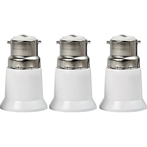 Adaptateur B22 vers E27 - Convertisseur de douille à baïonnette vers à vis pour ampoules LED/CFL - Lot de 3 (1/4)