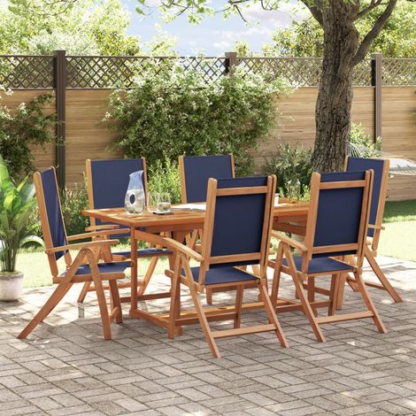 Ensemble à Manger de jardin 7pcs bois d'acacia solide textilène vidaXL (1/5)