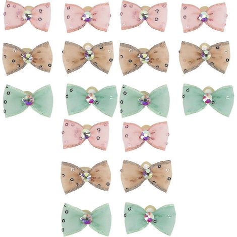 18 nœuds de toilettage pour animaux de compagnie, jolis et élégants, en ruban, pour chiots et petites filles à poils longs. (1/5)