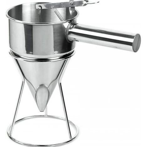 Stampo per popcorn, dosatore per pastella per pancake, imbuto in acciaio inox con ripiano. (1/5)