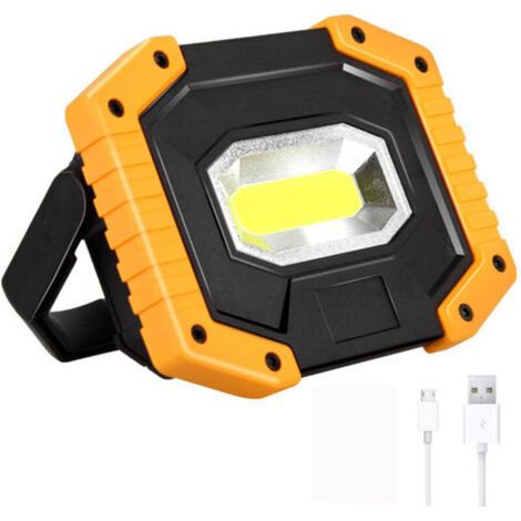 Projecteur LED Rechargeable 30W 2000LM Projecteur Chantier Lumière de 3 Modes Lanterne Portable Projecteur LED USB pour Camping, Chantier, Garage, Atelier(1pack) (1/5)