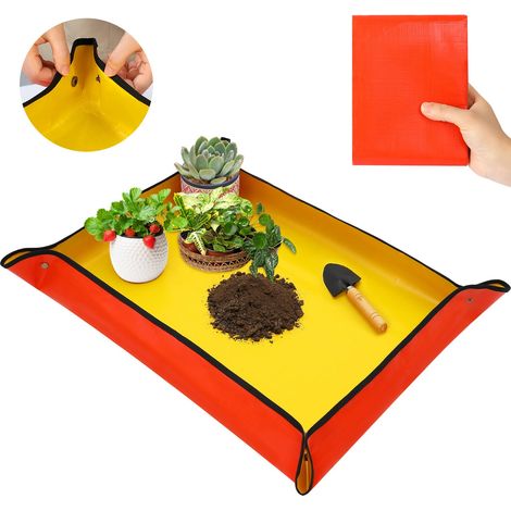 Tapis de rempotage pour la transplantation de plantes d'intérieur et le contrôle des dégâts du terreau, tapis végétal imperméable, 75 x 100 cm (1/5)