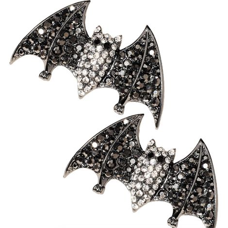 Lot de 2 pinces à cheveux chauve-souris noires en strass pour Halloween - Superbes barrettes horrifiques pour femmes et filles (1/5)
