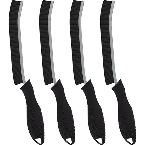 Juego de 4 cepillos de limpieza para baño TQRR - Cepillo de cerdas duras para azulejos y juntas de cocina, ventanas, lavabos, inodoros, bañeras y suelos de baldosas (4, negro) (1/5)