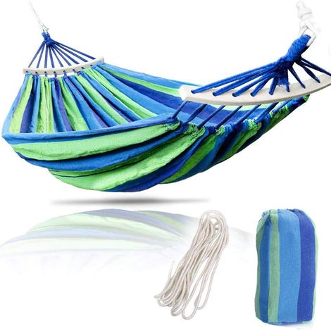 Filiyano-Hamac de jardin en toile, hamac double portable et respirant pour l'extérieur, hamac suspendu pour le camping et les voyages en intérieur (1/5)