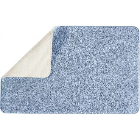 Tapis de bain uni 50x80 en polyester indigo 50x80cm