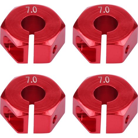 Adaptateur de moyeu hexagonal universel de roue 12 mm pour voiture RC HSP Sakura à l'échelle 1/10 (7 mm, rouge) (1/5)