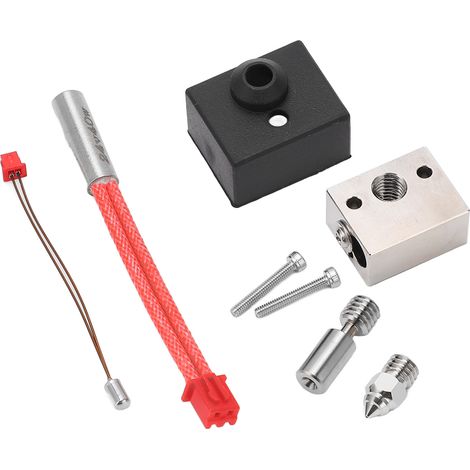 Hochtemperatur-Heizblock-Set aus verkupfertem Stahl mit Heizstab und Thermodrahtdüse für Ender 3 S1 (1/5)