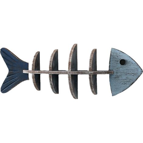 Étagère murale en bois forme poisson style nordique décoratif pour salon et café, étagère à livres design scandinave (1/4)