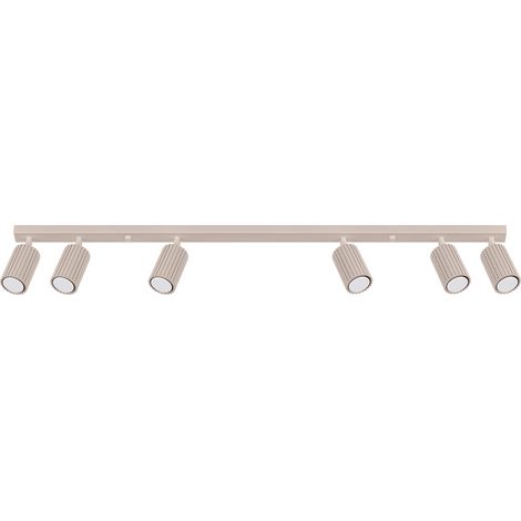 Lampada da soffitto moderna, striscia color tortora, 117 cm, faretti a coste mobili, 6xGU10 10W, KARBON, Sollux Lighting