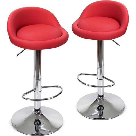 SET 2 SGABELLI PARIGI CON SEDUTA IMBOTTITA 38 X 68/89 CM IN COLORE ROSSO (1/2)