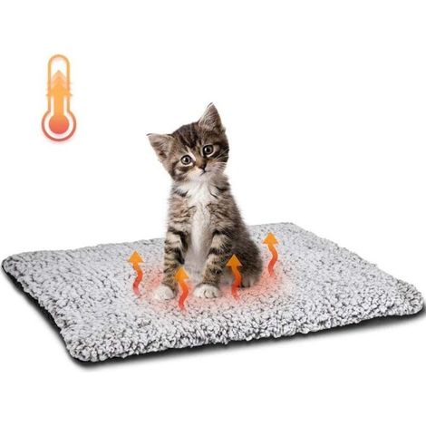 Couverture chauffante pour animaux de compagnie, lit de couchage thermique pour chats et chiens, couverture chaude antidérapante, 50 x 40 cm (1/4)