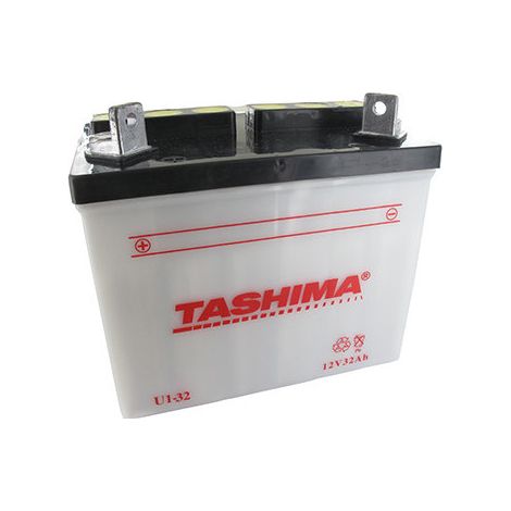Batterie Bleis Tashima für Rasentraktor 12V, 32A. L: 196, B: 131, H: 184 mm, + links. (ohne Säure geliefert). - Batterie a