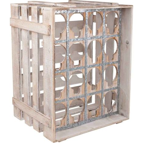 Cajón botellero de madera marrón 41x32x55
