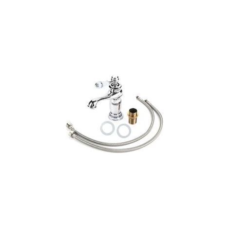 Robinet mitigeur lavabo 1 poignée motif floral chromé – finition brillante, compatible eau chaude/froide, installation facile (1/5)