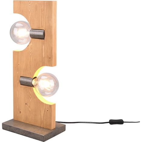 Lampada da tavolo Tailor legno/argento 2xE27 52cm Trio (1/4)