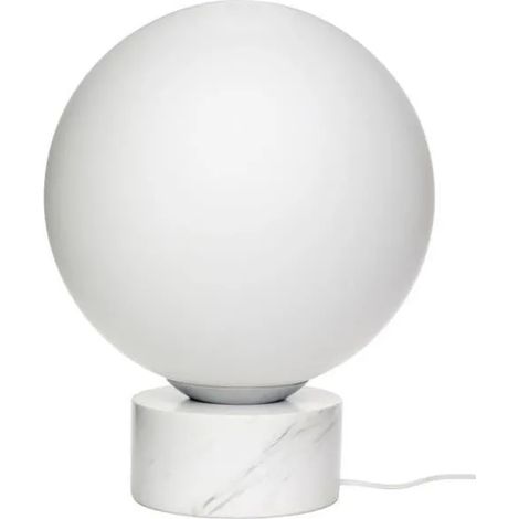 Lampe de sol hubsch sphere base marbre verre givré