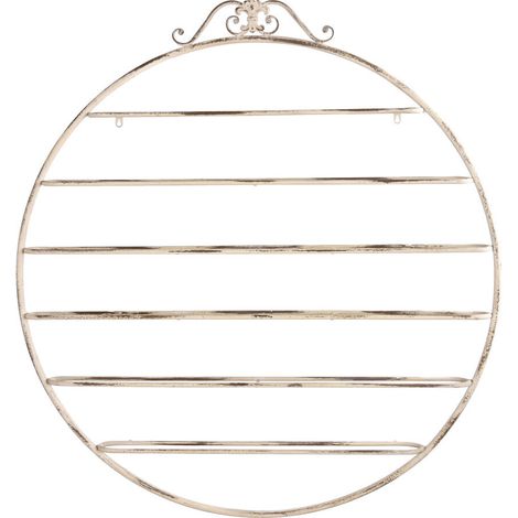 DKD Home Decor Portabottiglie métal blanc finition vieillie (1/4)